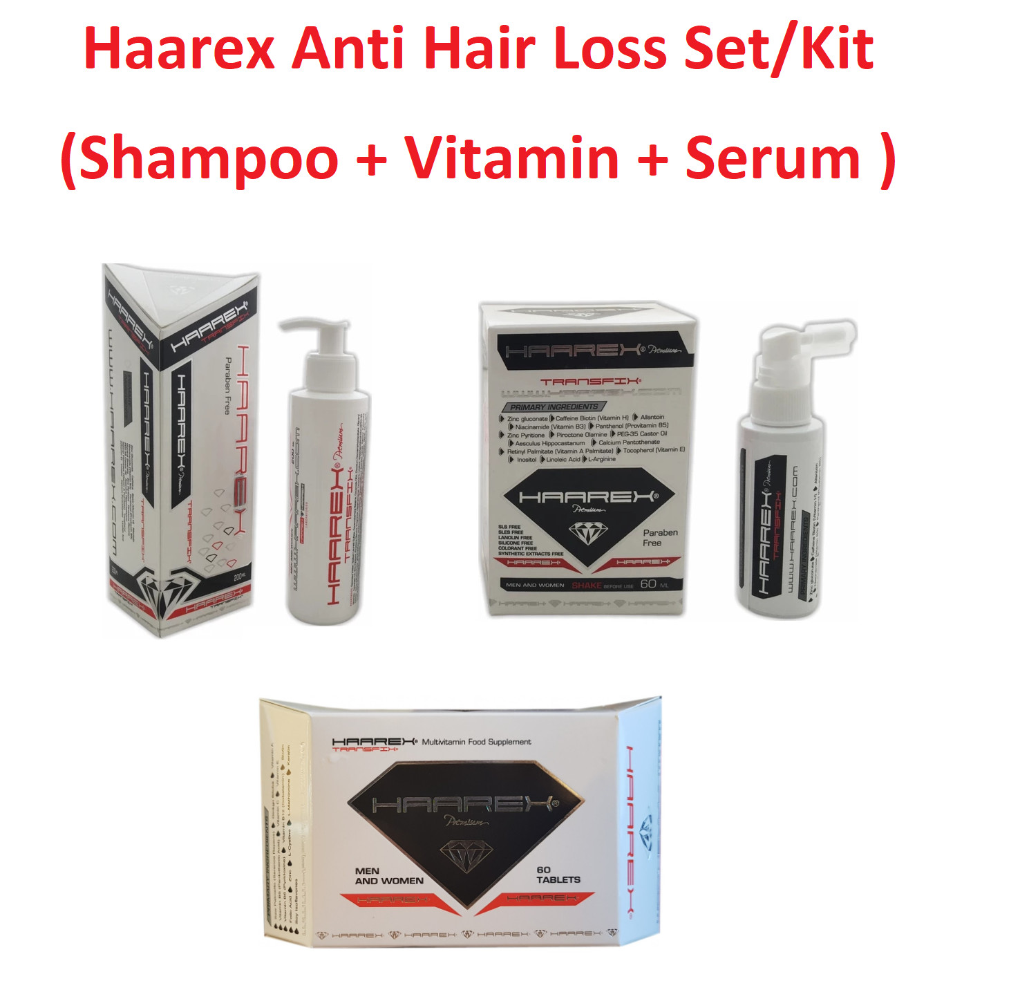 +2027 EXP / Haarex Anti Hair Loss Kit (Shampoo + Vitamin + Serum )