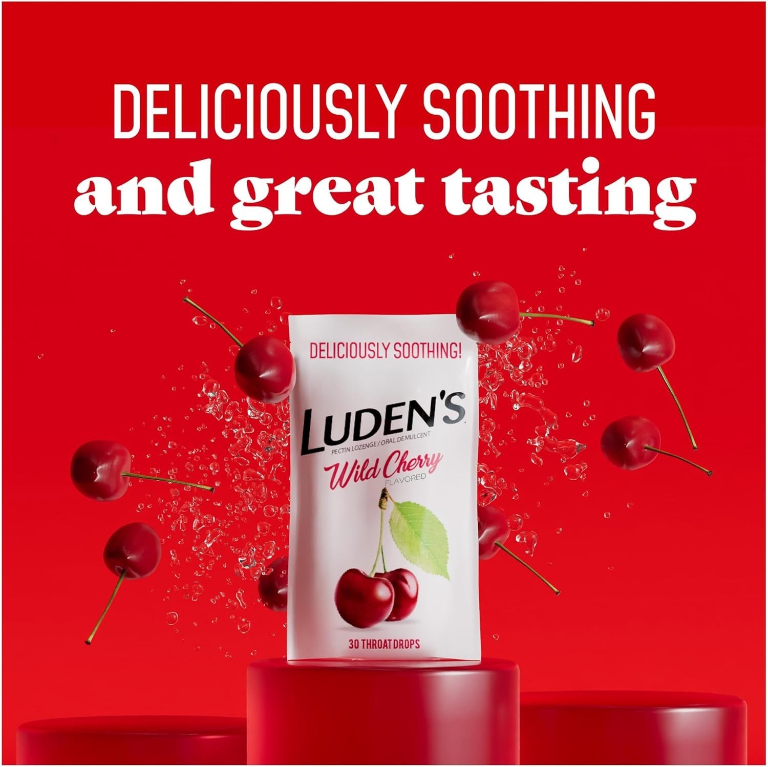 Delicious Wild Cherry Sore Throat Drops – 30 Count, Fast Relief for All Ages
