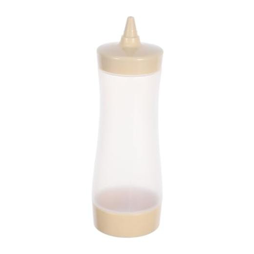 3-Pack 12Oz Plastic Squeeze Sauce Bottles with Leak-Proof Flip Caps for Beige
