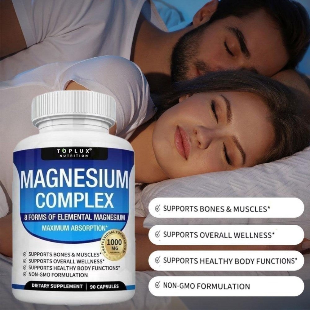 3 Toplux Nutritional Magnesium Complex 1000mg Support & Elemental Magnesium-