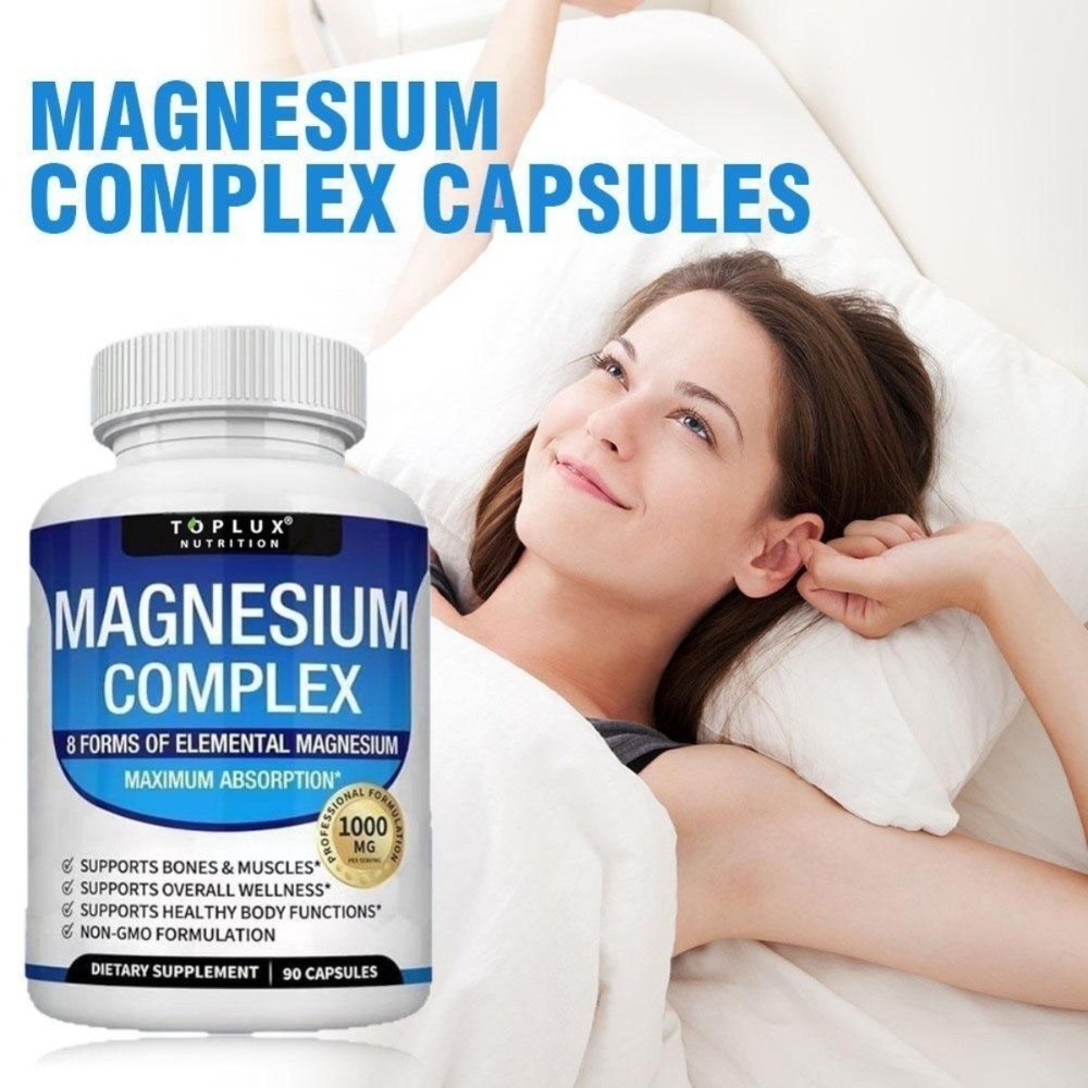 3 Toplux Nutritional Magnesium Complex 1000mg Support & Elemental Magnesium-