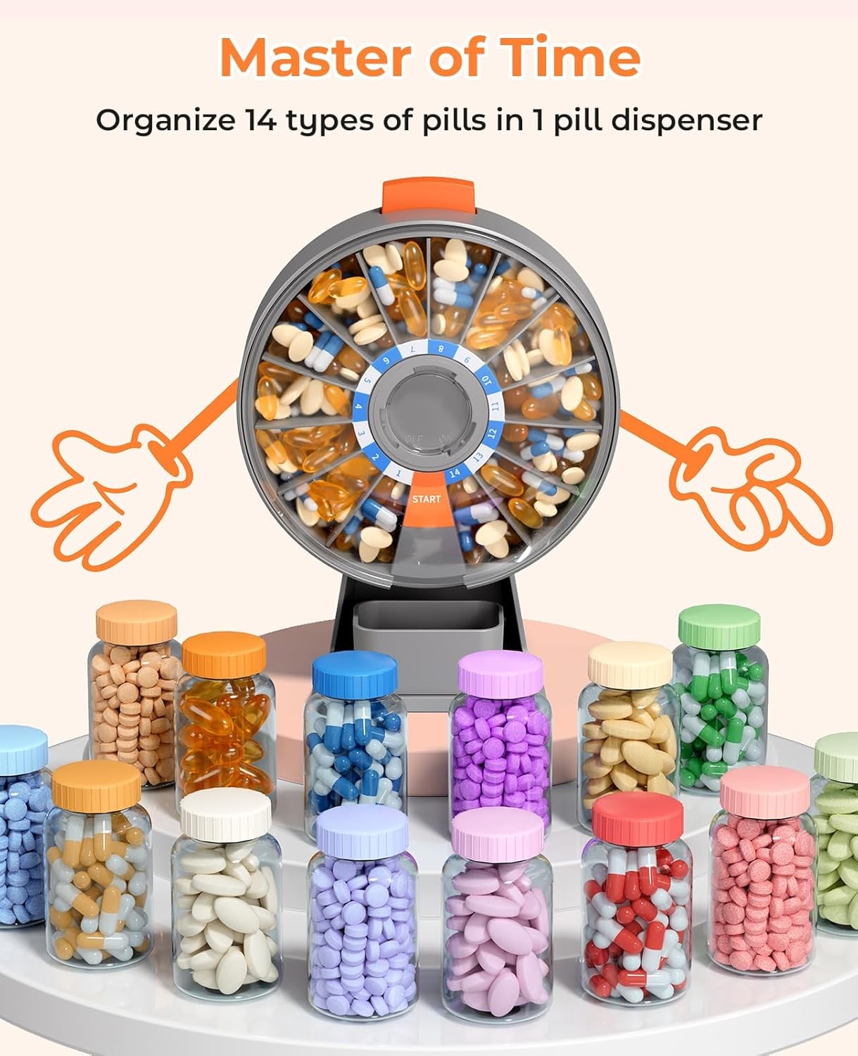14 Days Pill Box Organizer Medicine Storage Case Daily with standing used
