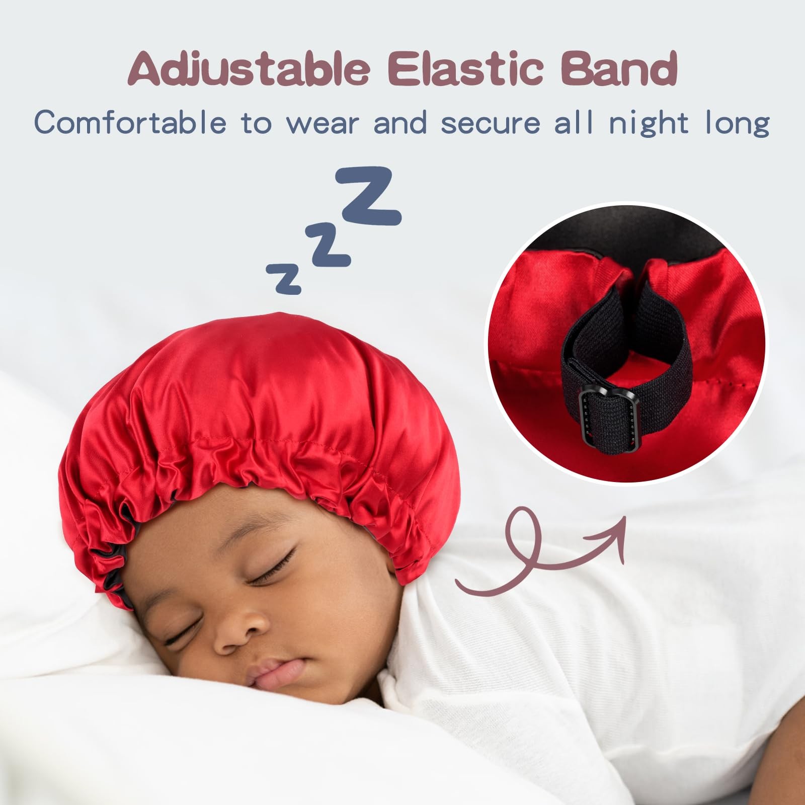 Baby Bonnet for 6-36 Months Sleeping: Reversible Months, Claret-black