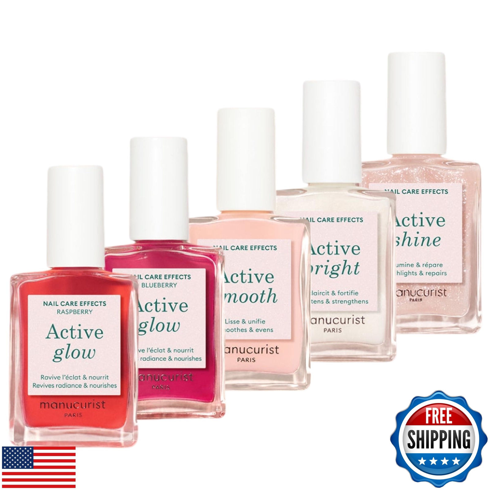 Manucurist Rainbow Active™ Full Range 5-Pack – Nail Care and Polish Set – No