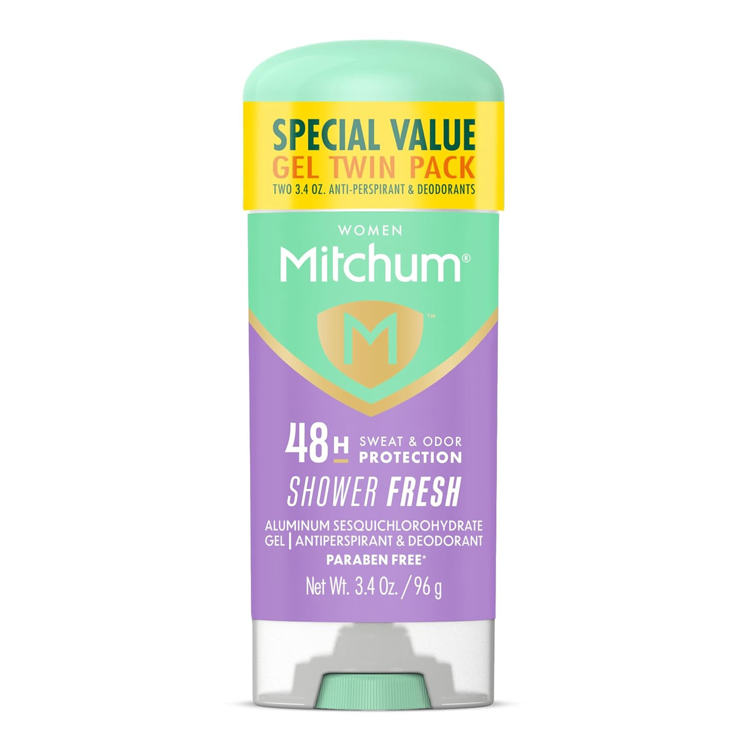 2 Pack Mitchum Women’s Antiperspirant Deodorant Gel Stick, Shower Fresh 3.4 oz