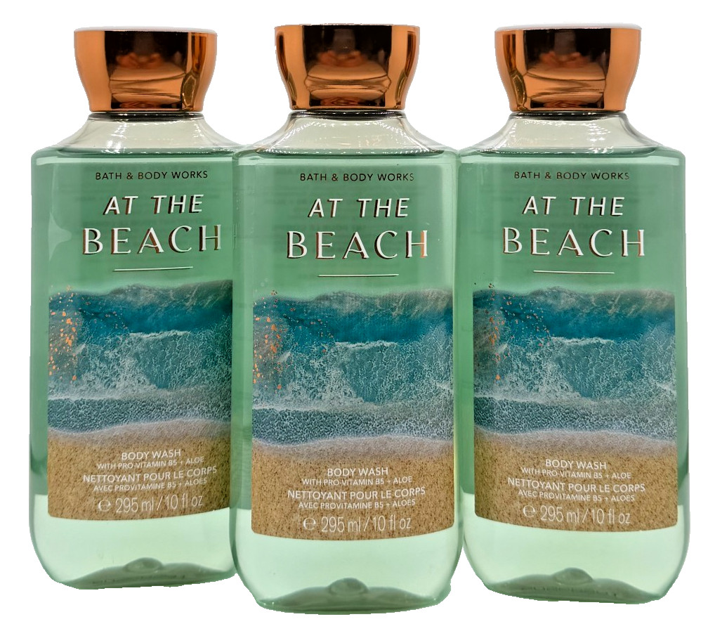 NEW Bath & Body Works Lot of 3 Bottles At The Beach Body Wash Shower Gel 10 oz