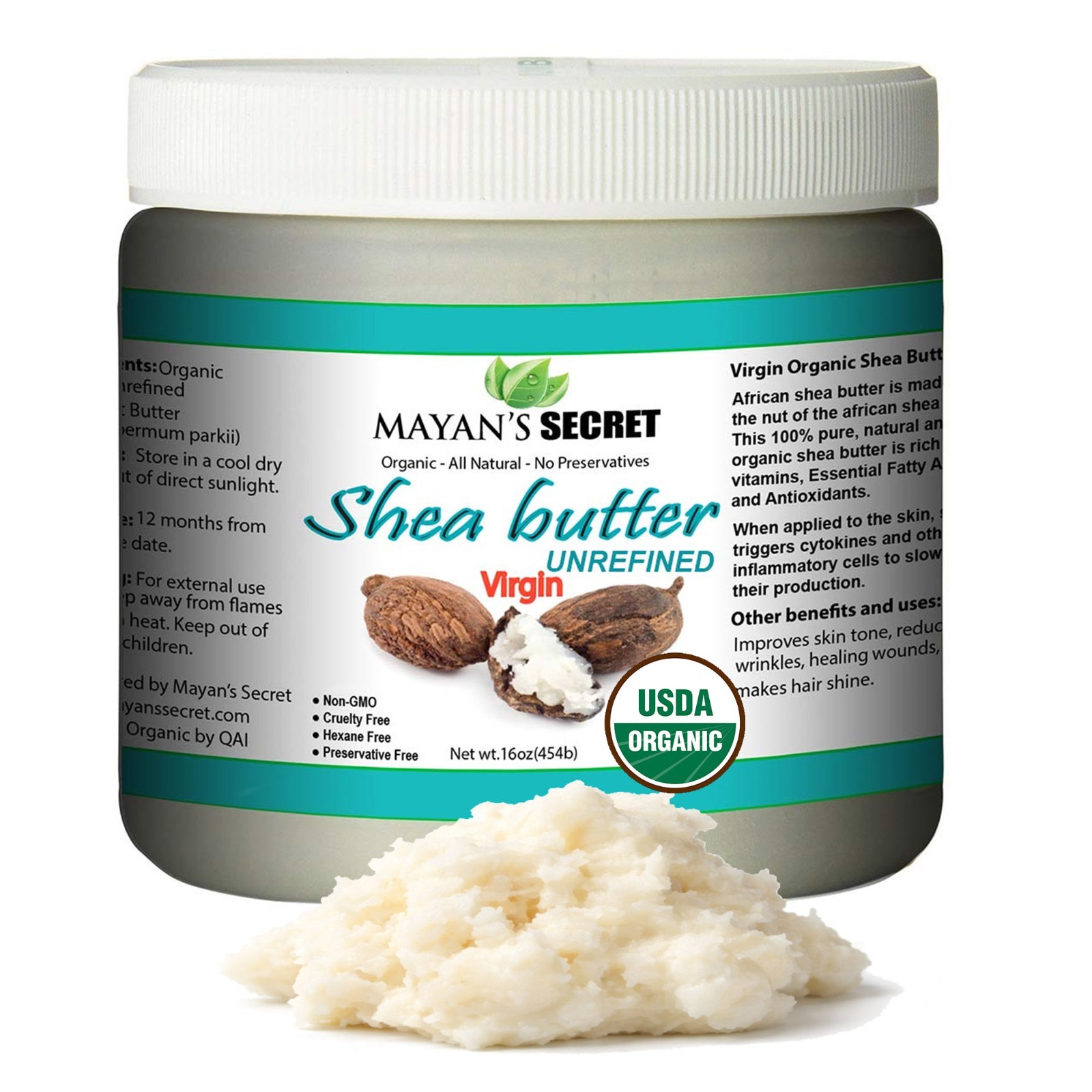 Organic Raw Shea Butter – Virgin Unrefined African Moisturizer for Dry Skin