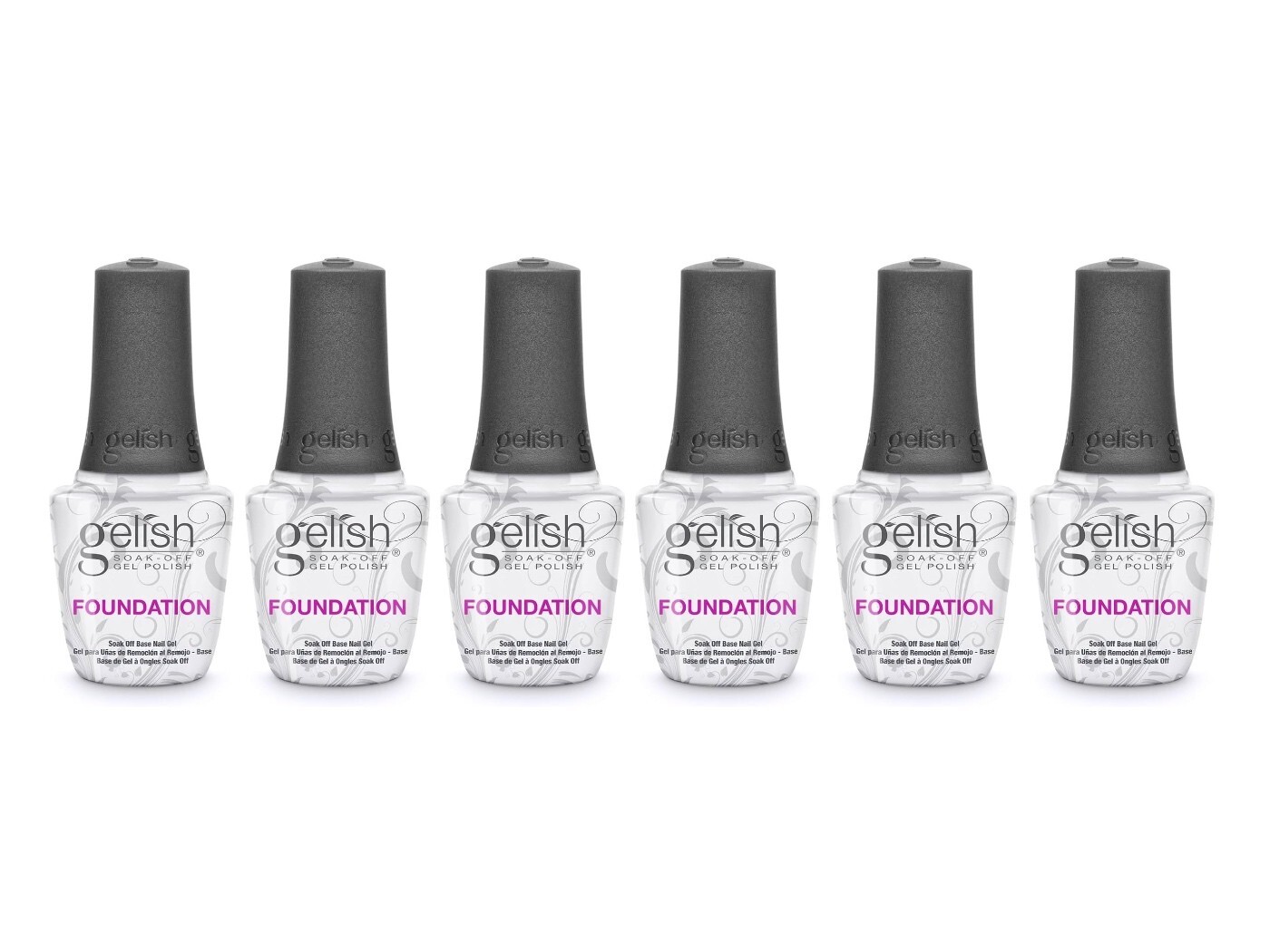 Harmony Gelish – Soak Off Gel Base Coat 0.5 Oz – Foundation (Pack of 6)