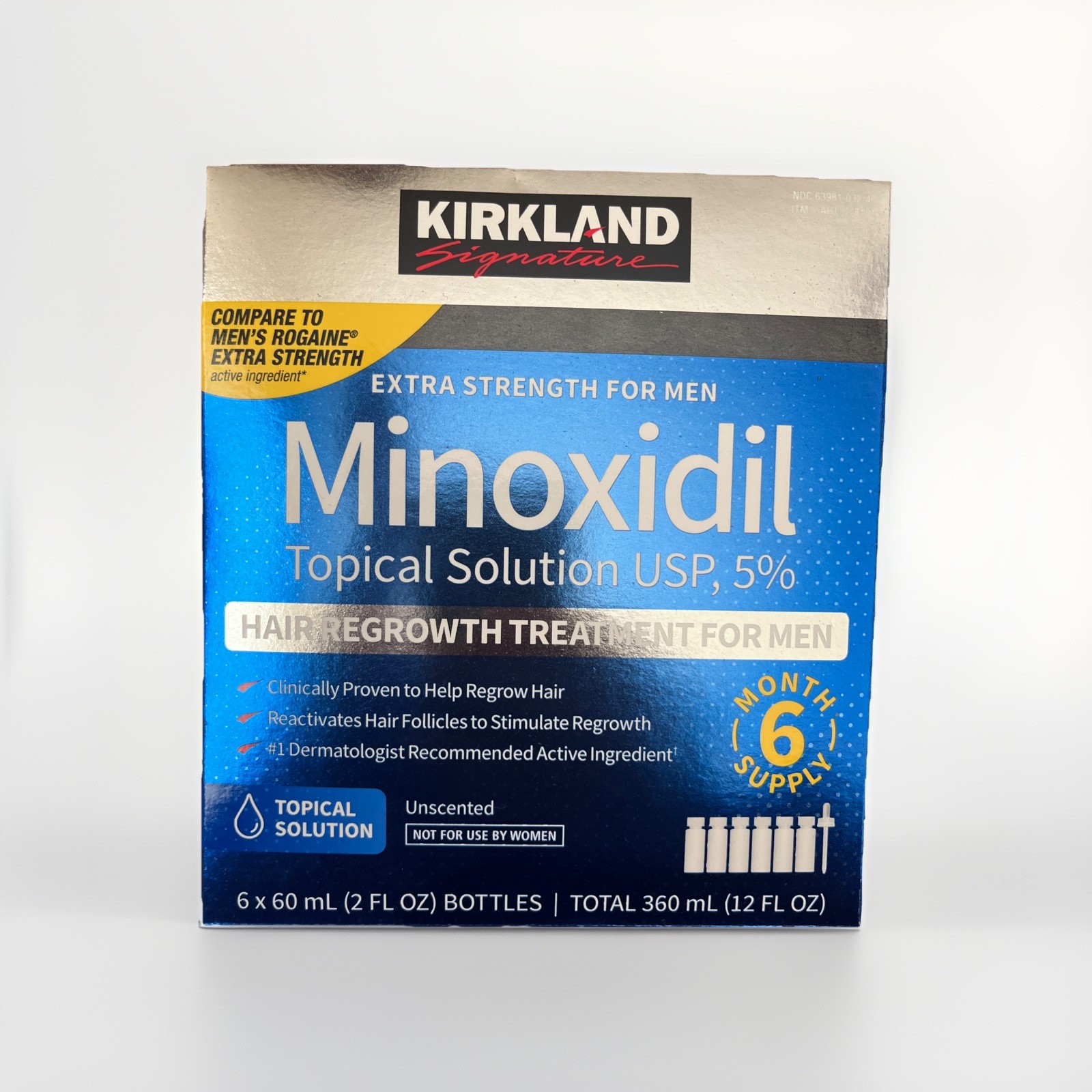 Kirkland Signature Minoxidil 5% Hair Regrowth Treatment for Men – 12oz (6x2fl…