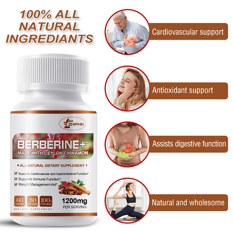 Berberine HCL 10:1 With Ceylon Cinnamon 1200mg Heart Health & Immune Blood Sugar