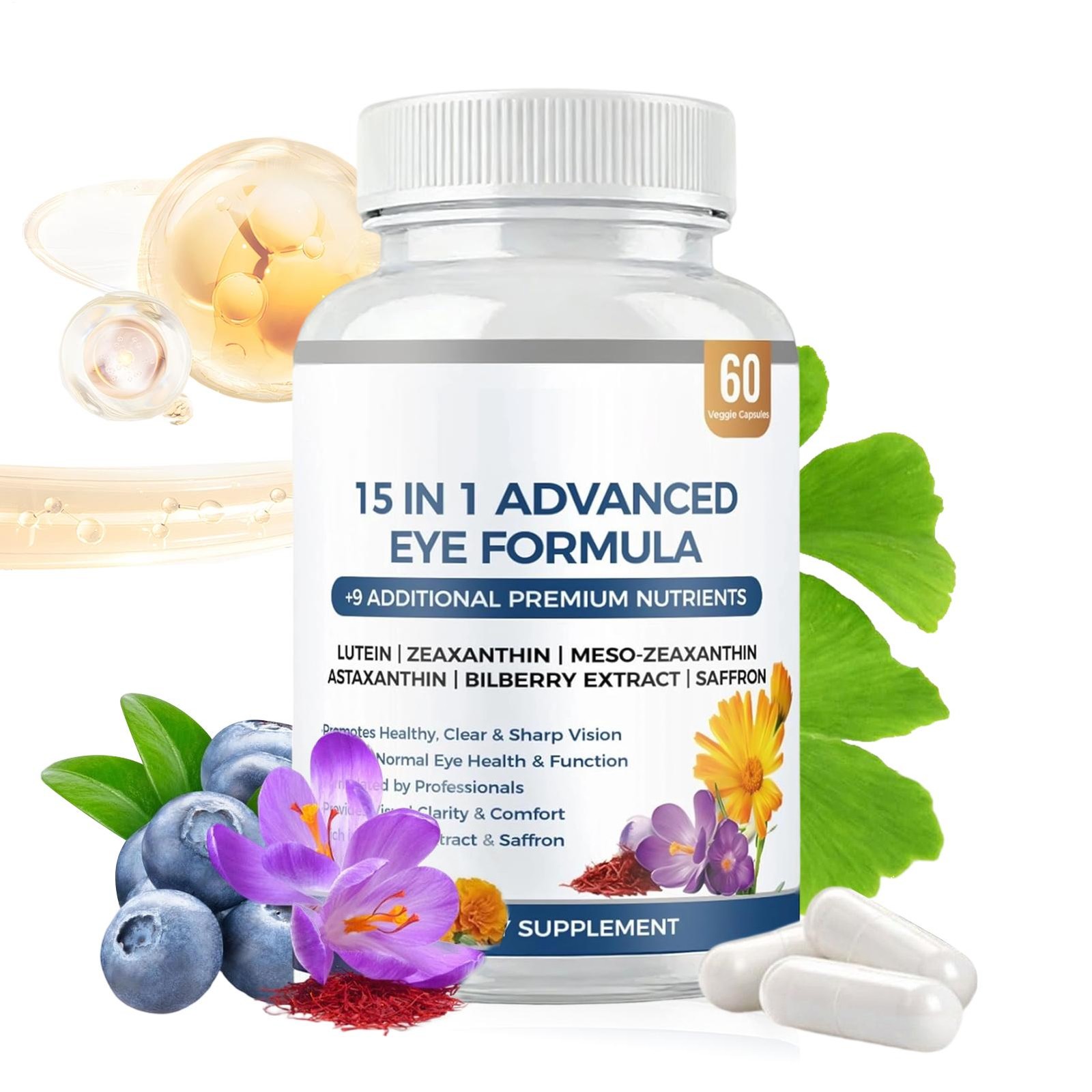 Eye Formula, 15 in 1 Advanced Formula with All 3 Carotenoi