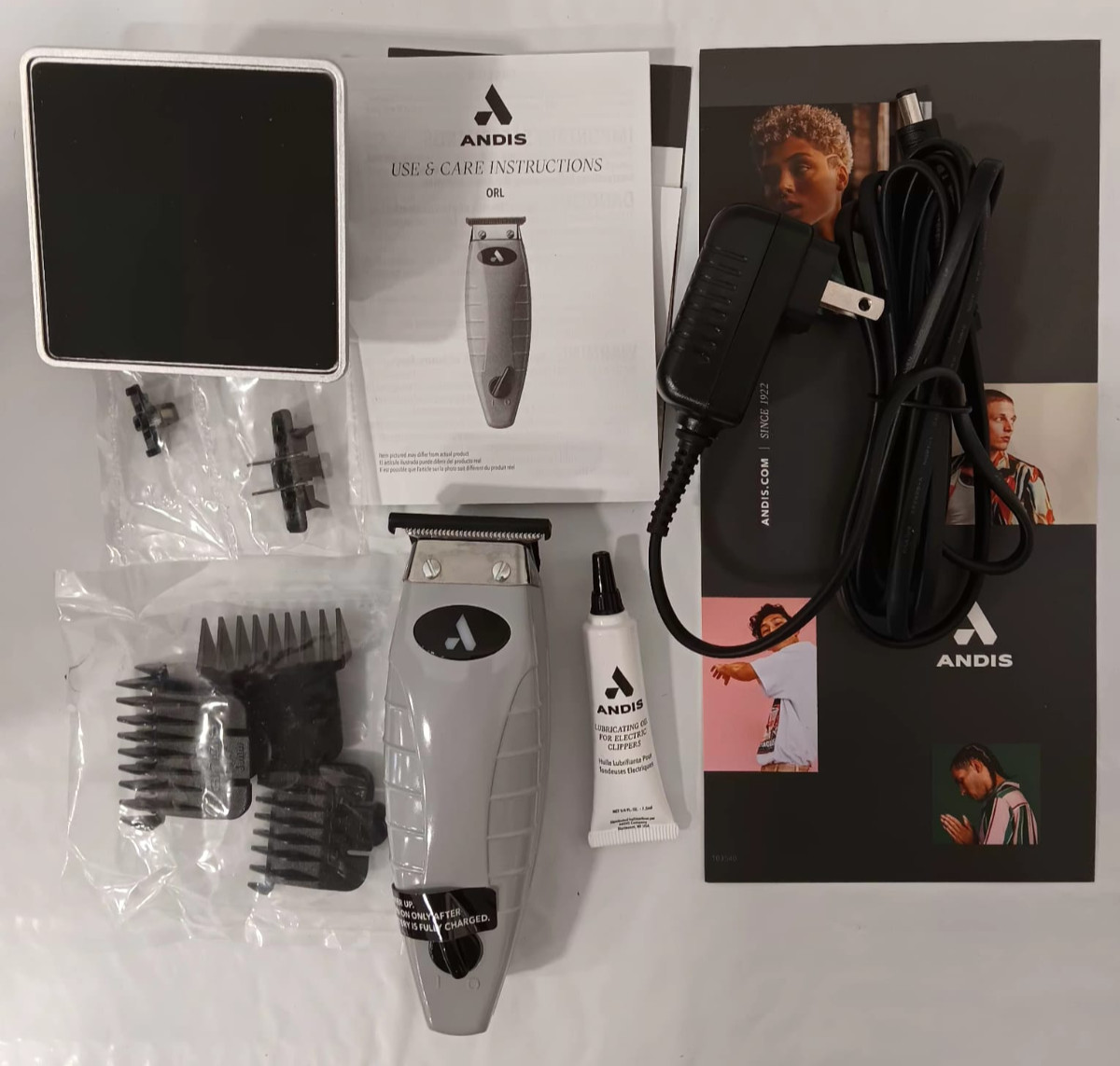 Andis Cordless T-Outliner Trimmer #74055–Zero-Gap T-Blade Li-Ion Power Fast Ship