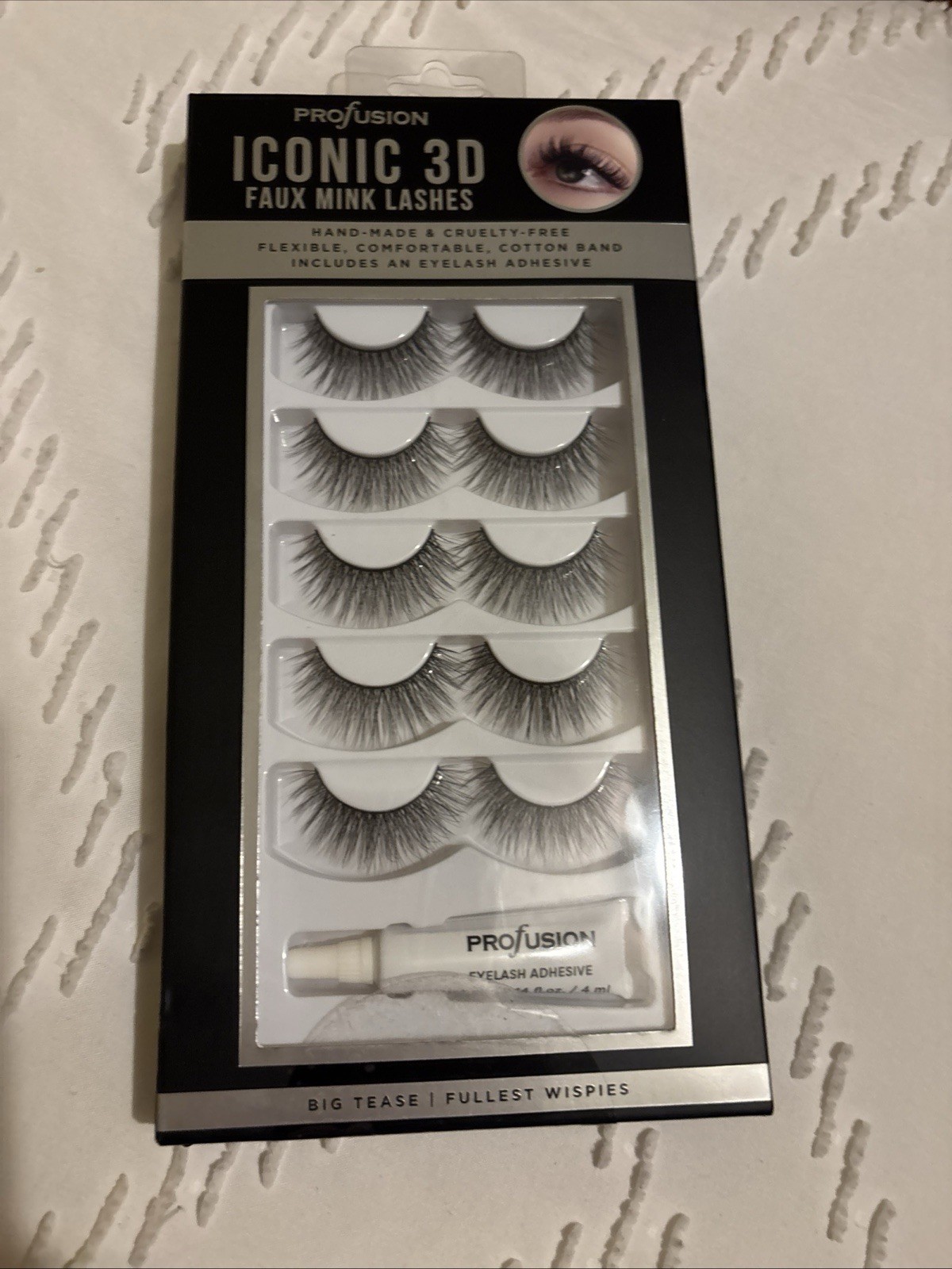 Profusion Iconic 3D Faux Mink Full Volume Black Eyelashes Cruelty-Free