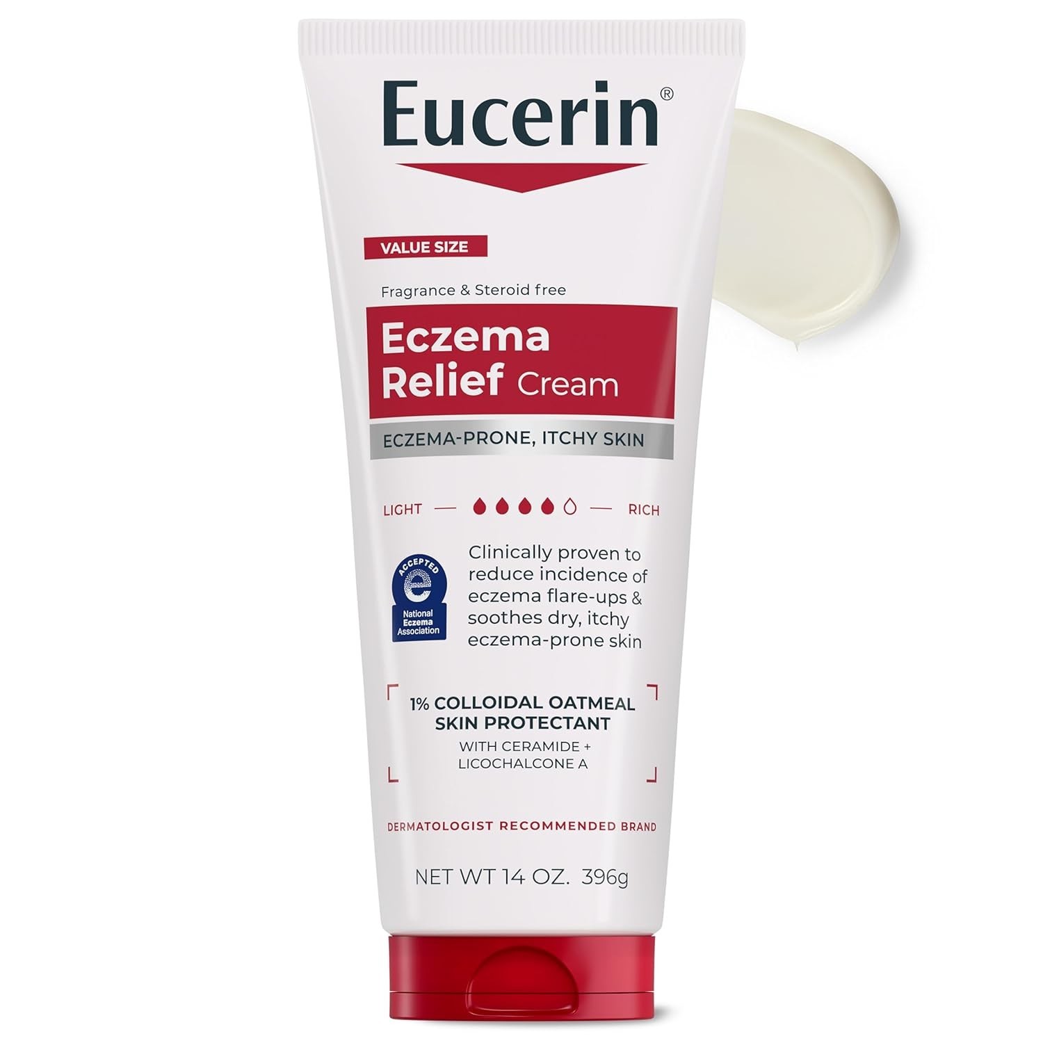 Eucerin Eczema Relief Body Cream for Dry Skin, VALUE SIZE, 14 oz/369g, 06/26++