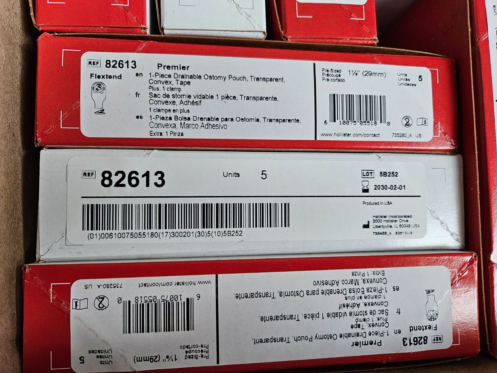 LOT 12 BOXES – Hollister 82613 Convex Ostomy Pouch 1 1/8″ Flange 29mm EX 2029-30