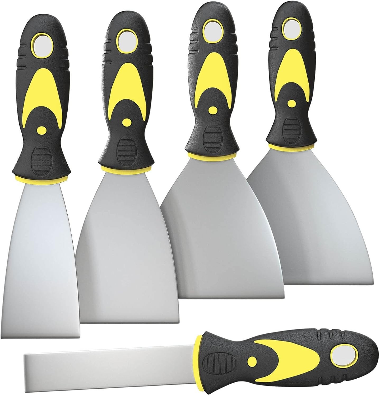 Juego de 5 espátulas para masilla 2,5 cm, 5 cm, 7,6 cm, 10,16 cm y 12,7 cm