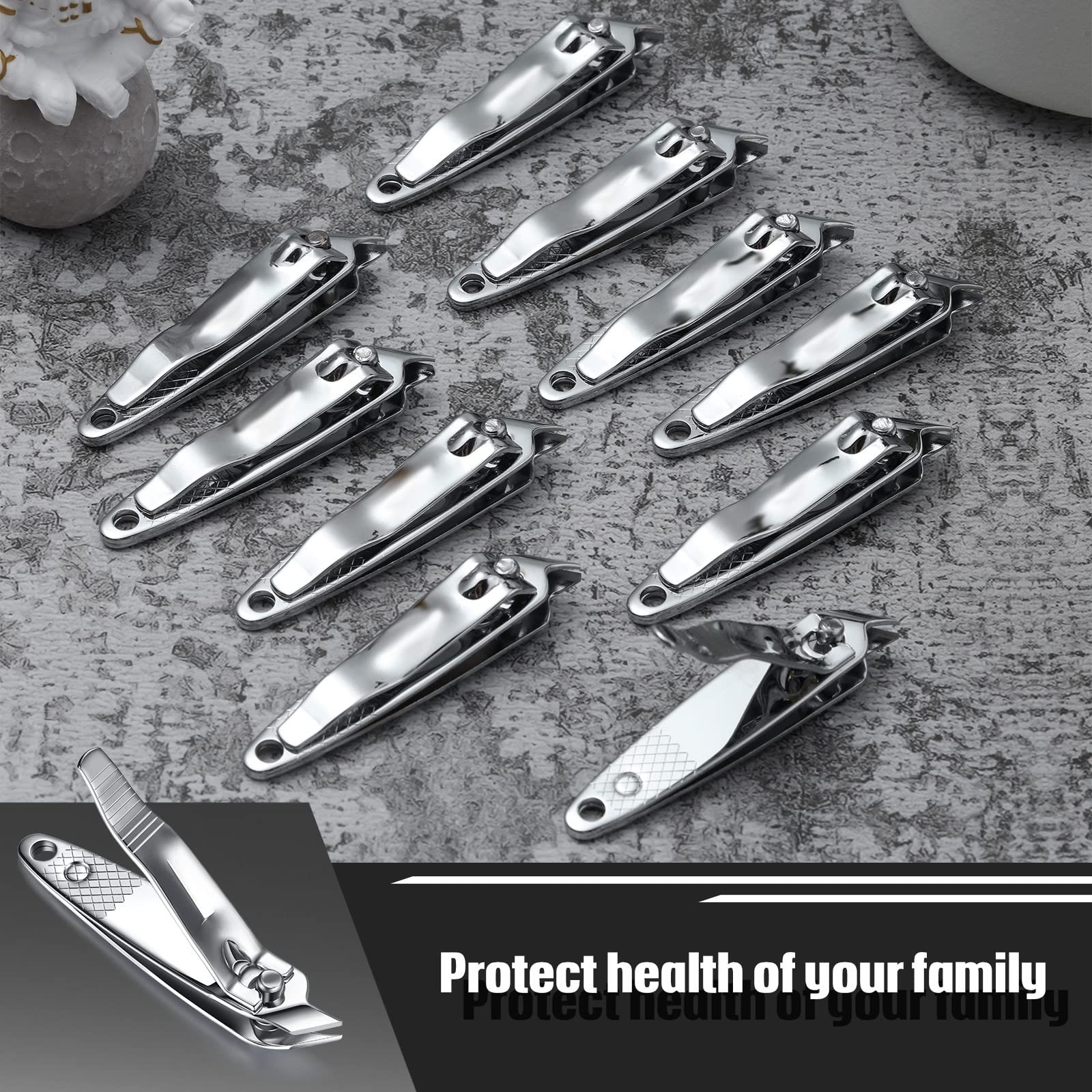 12 Pcs Nail Clippers for Women Slanted Edge Metal Side As Picture Show