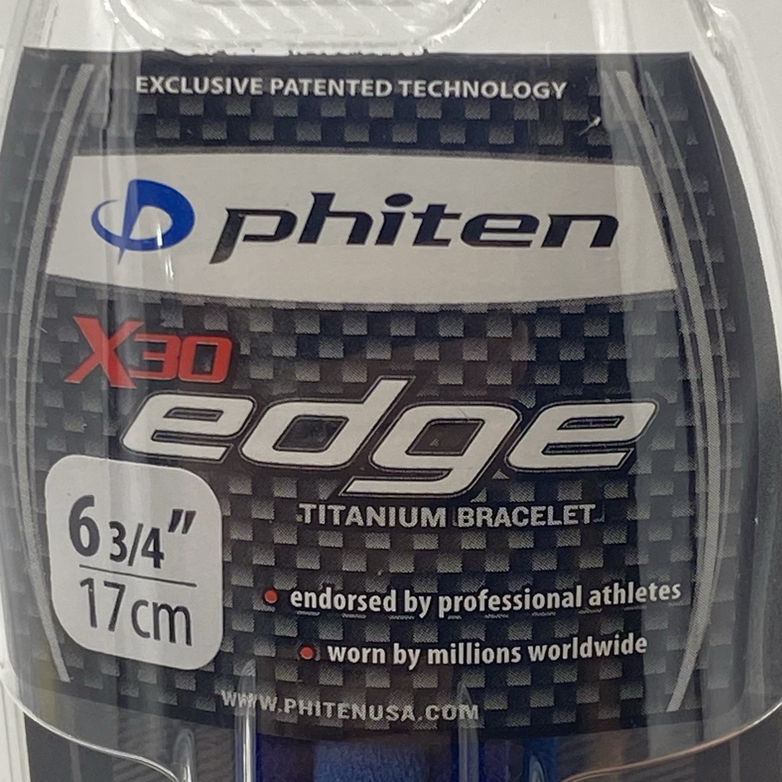 Phiten X30 Edge AQUA TITANIUM Health Bracelet 6-3/4” (17cm) Blue Made In Japan.