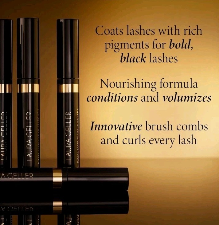 2 Pack Laura Geller KAJAL Longwear BLACK Mascara 11.5ml/.42oz Full Size BOXED
