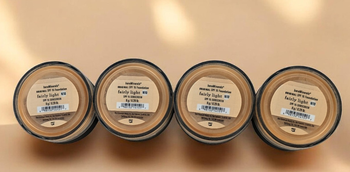 4X bareMinerals Foundation Fairly Light N10 SPF 15 0.28 oz– Pack of 4