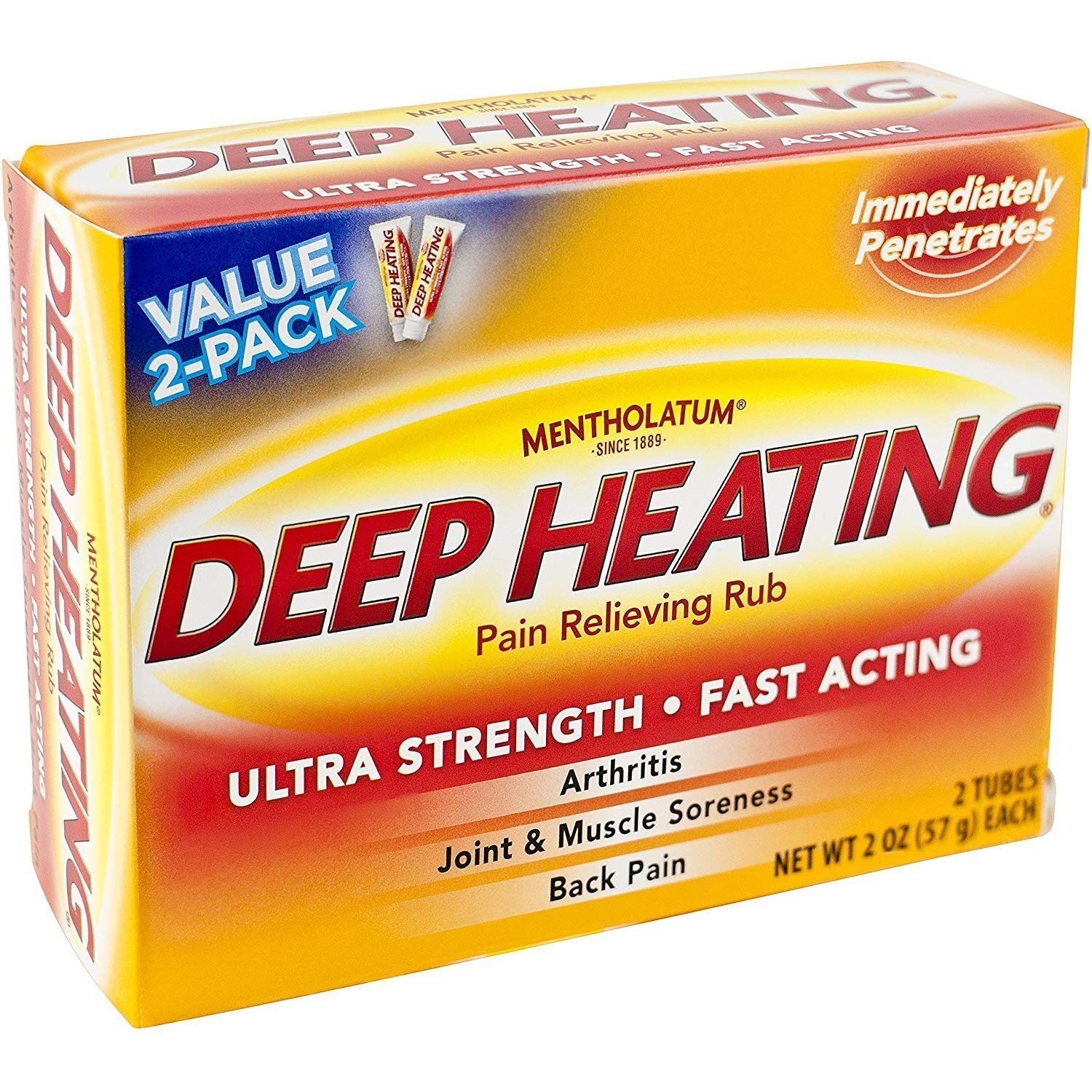 Mentholatum Deep Heating Arthritis Pain Relieving Rub Ultra Strength Relief 2ct