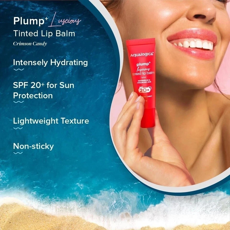 Aqualogica Plump+ Luscious Tinted Lip Balm for Men & Women Lip Mask for Dry 10g
