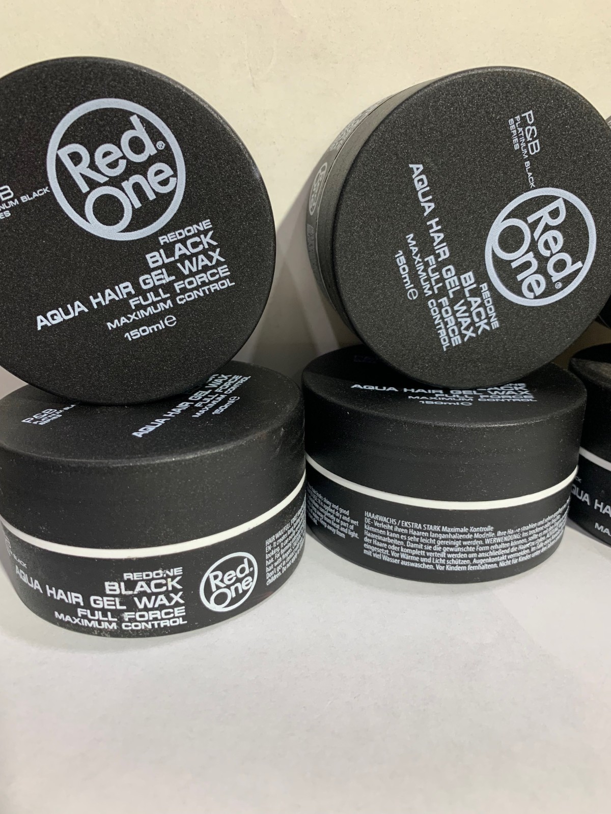 RedOne Black Aqua Hair Gel Wax Full Force 150 ml (5 fl oz) (Pack of 6)