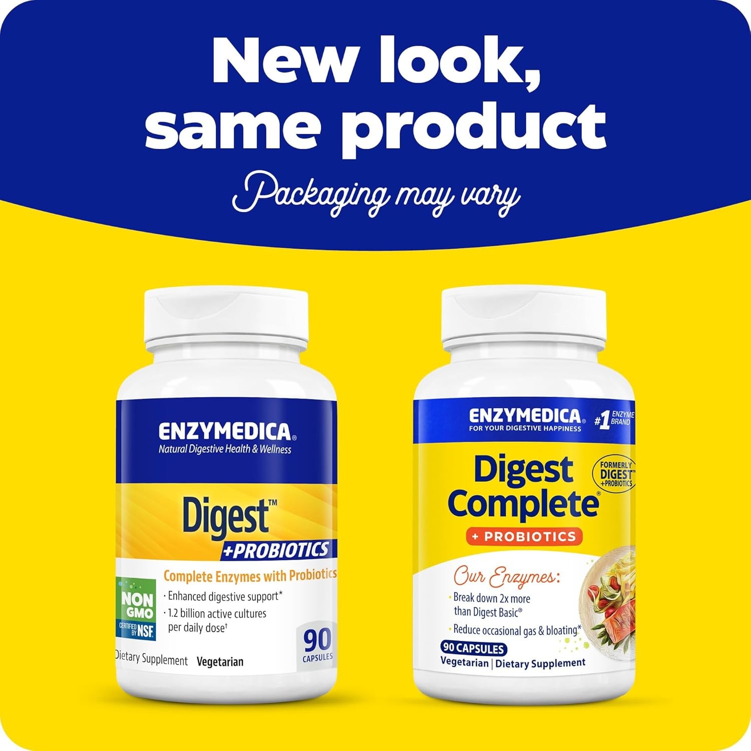 Enzymedica, Digest Complete + Probiotics, Full-Range, Everyday Enzymes with 800