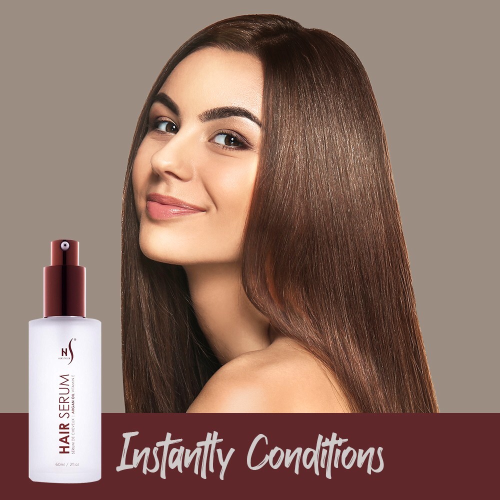 Herstyler Argan Oil Hair Serum – Hair Serum for Frizzy and Damaged Hair – 60 Ml