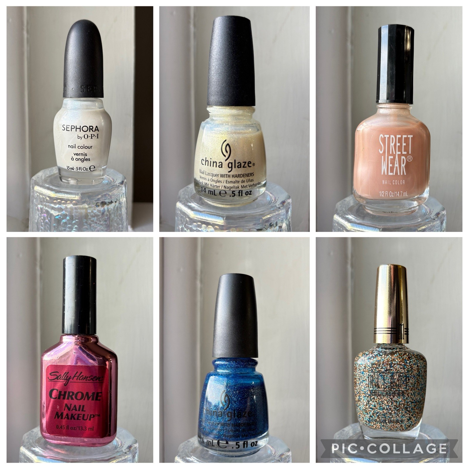 Vintage Nail Polish Lot Of 6 Revlon Streetwear China Glaze Sephora OPI 90s y2k