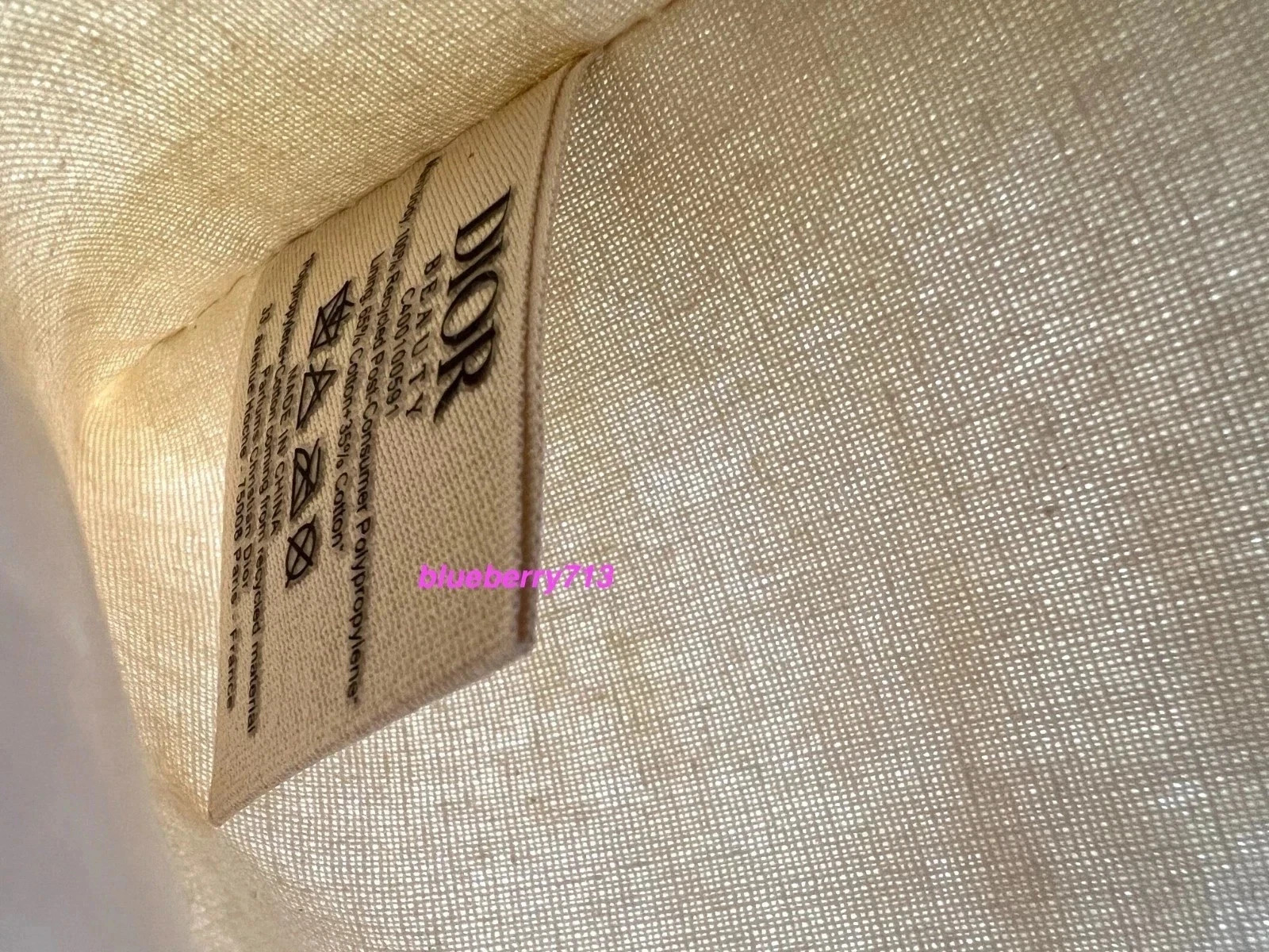 New! D ior Straw Beige Makeup Zipper Bag with Chain