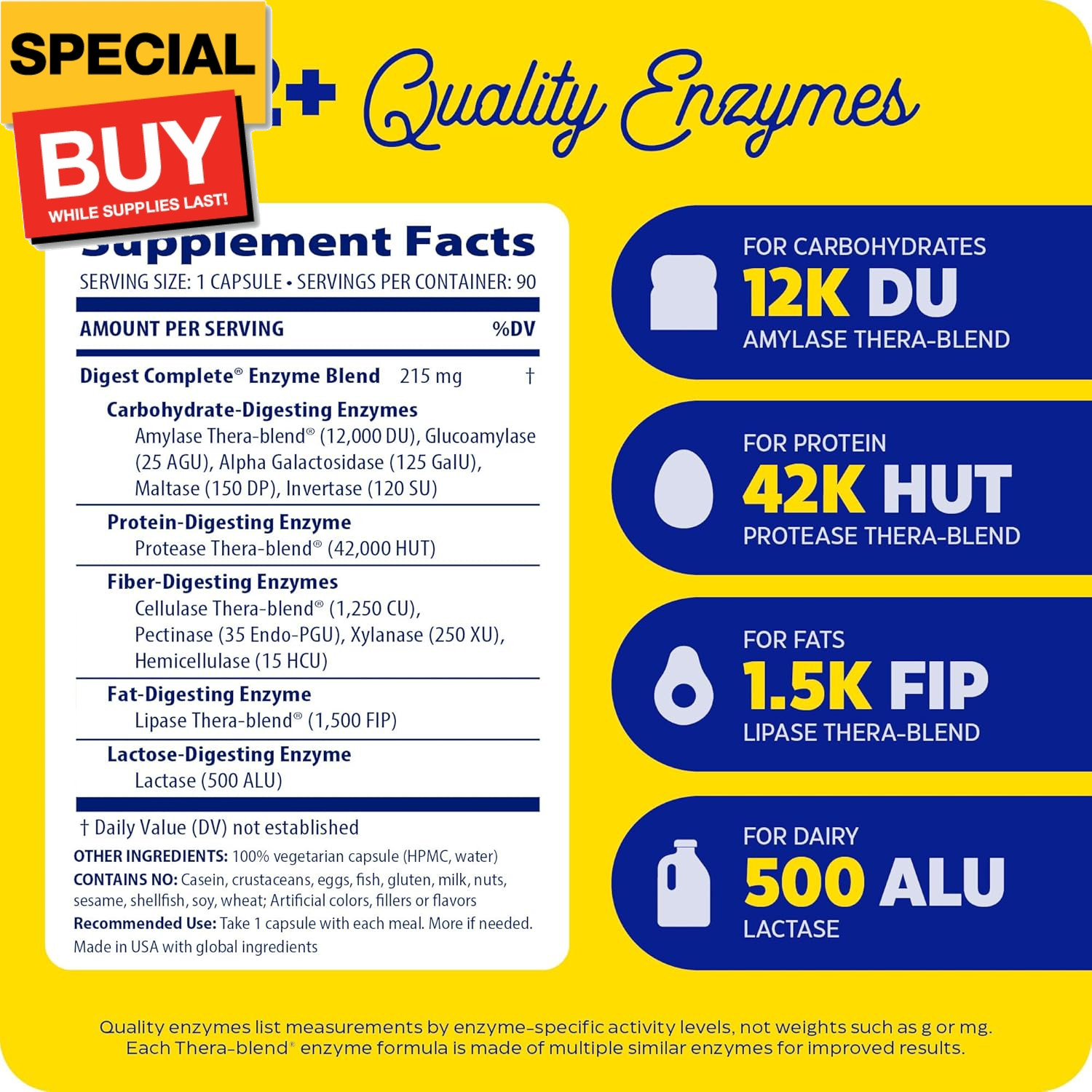 Digest, Full-Range, Everyday Digestive Enzymes, Offers Fast-Acting Gas & Bloatin