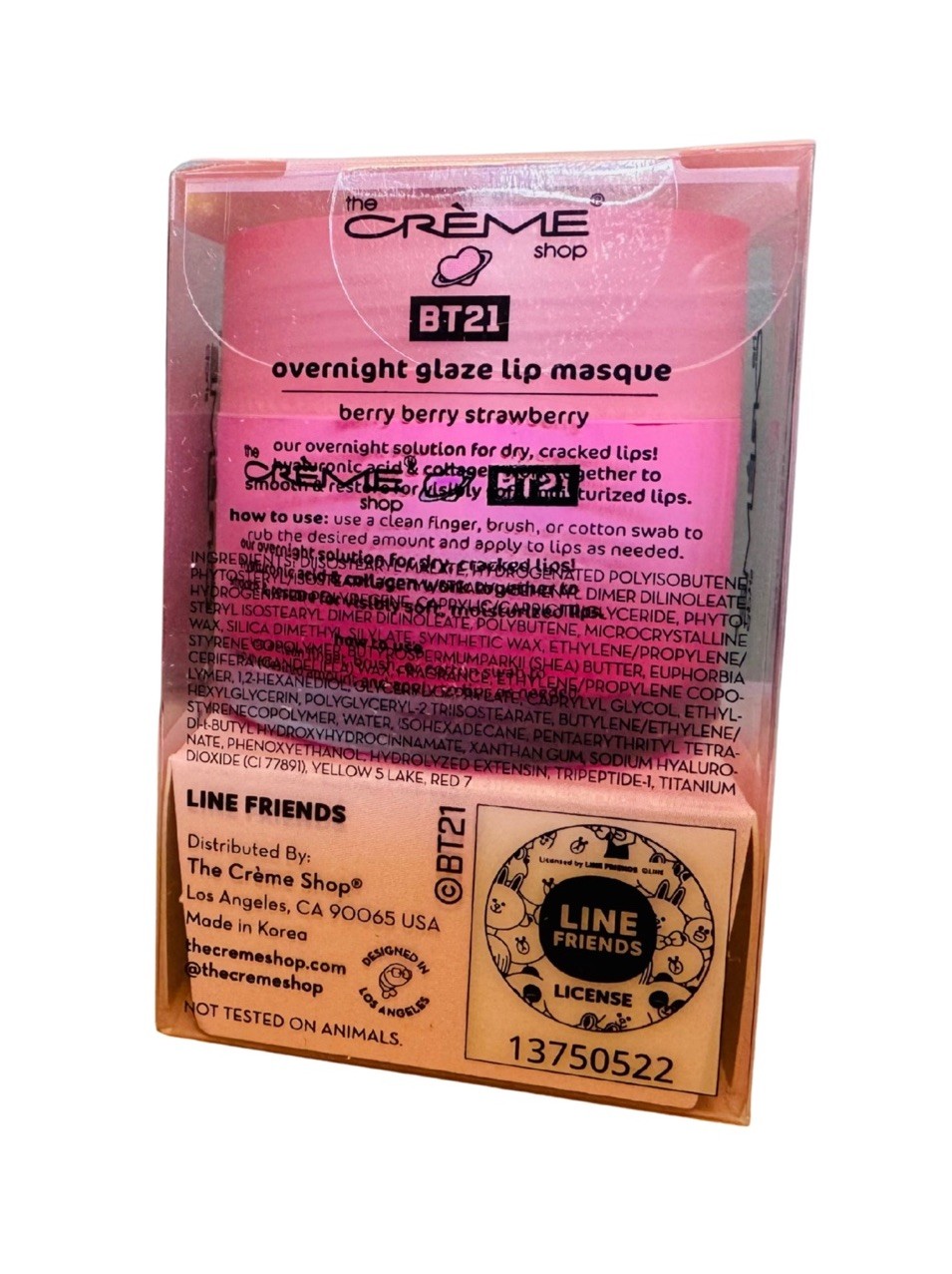The Crème Shop BT21 Berry Overnight Glaze Lip Masque Collagen Hyaluronic NEW