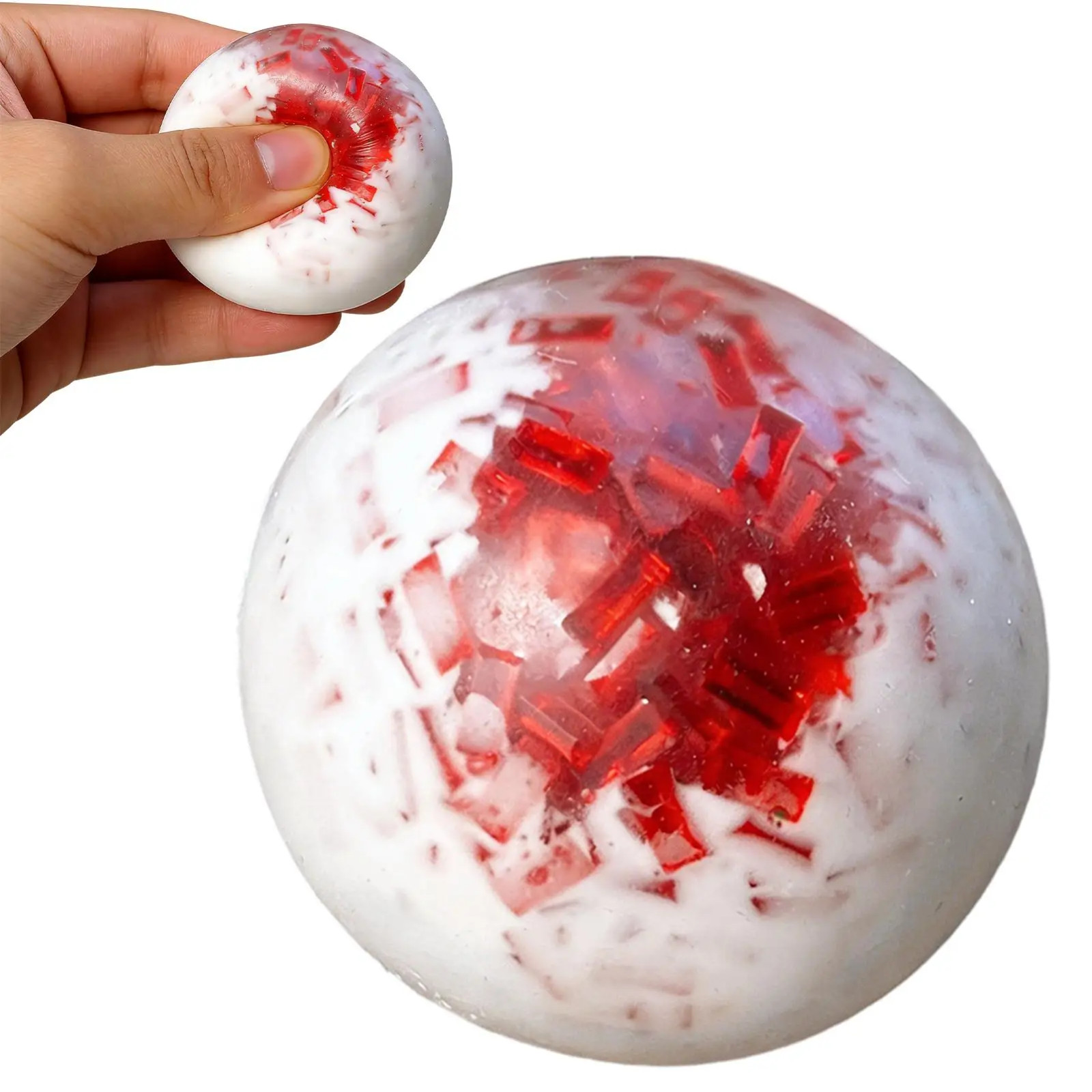 6x6x6cm Crunchy Sand Stress Ball 65g Silicone Noisy Squeeze Toy Slow Rising