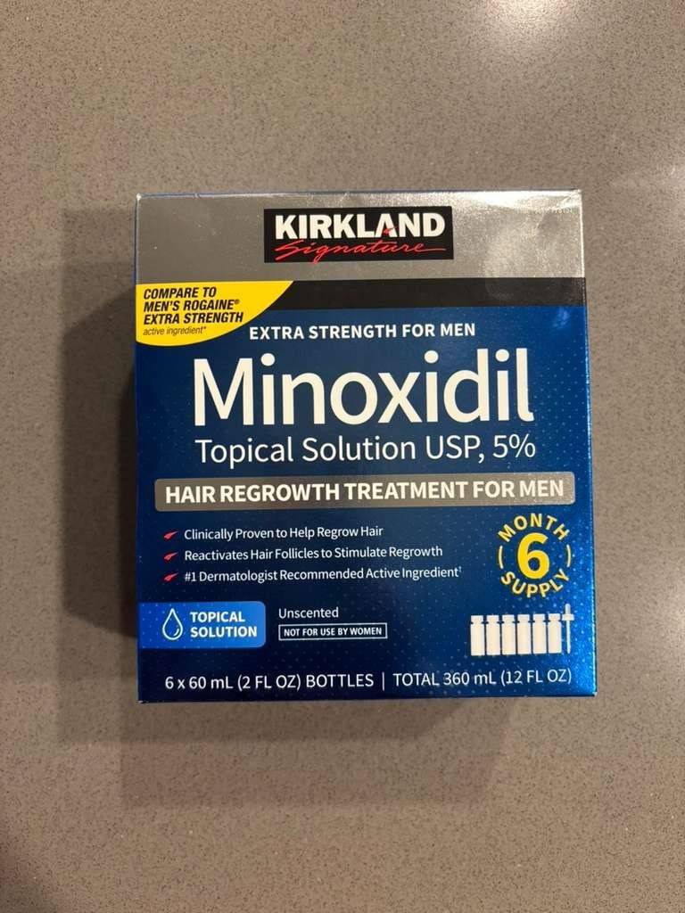 Kirkland Minoxidil 5% Extra Strength Men 6 Month Supply Hair Regrowth Solution