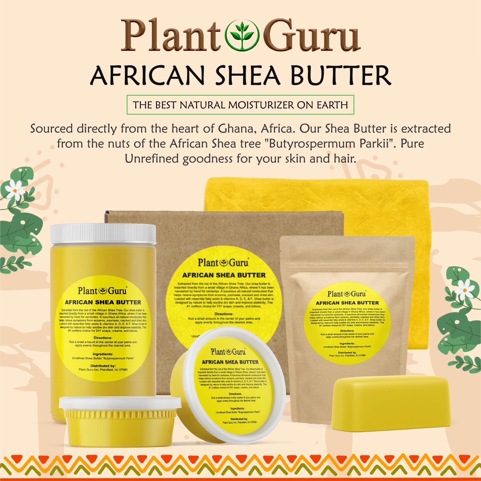 Raw African Shea Butter 8 oz. YELLOW 100% Pure Organic Unrefined Natural Ghana