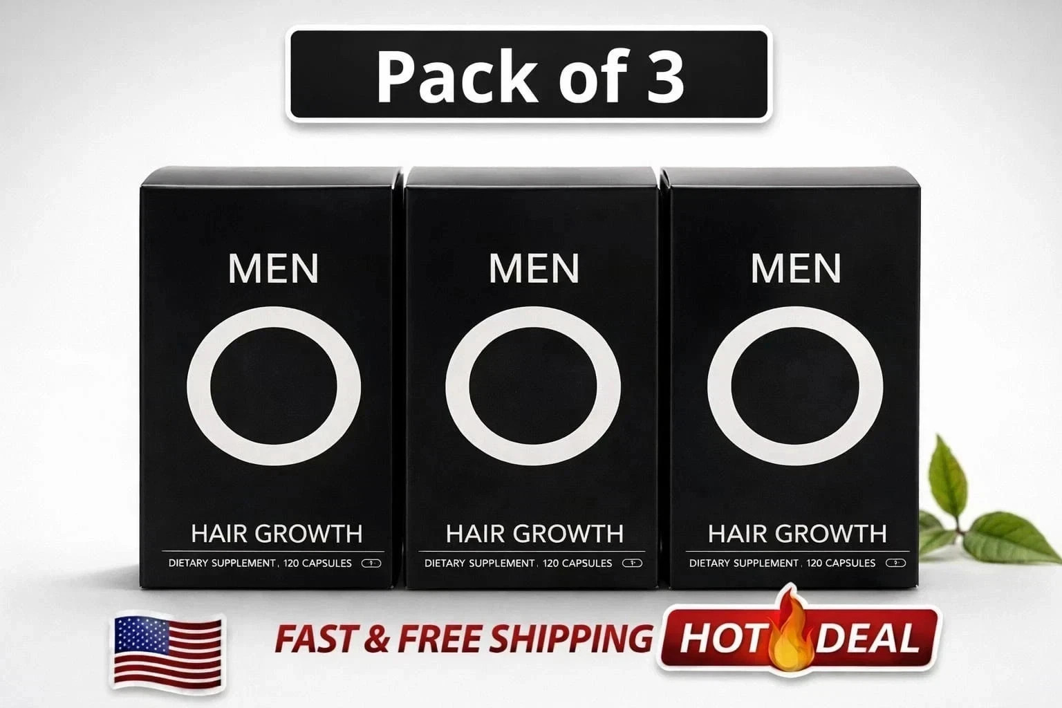 Pack Of 3 Men’s Hair Growth Total 360 Capsules Exp 2027 Ship From USA