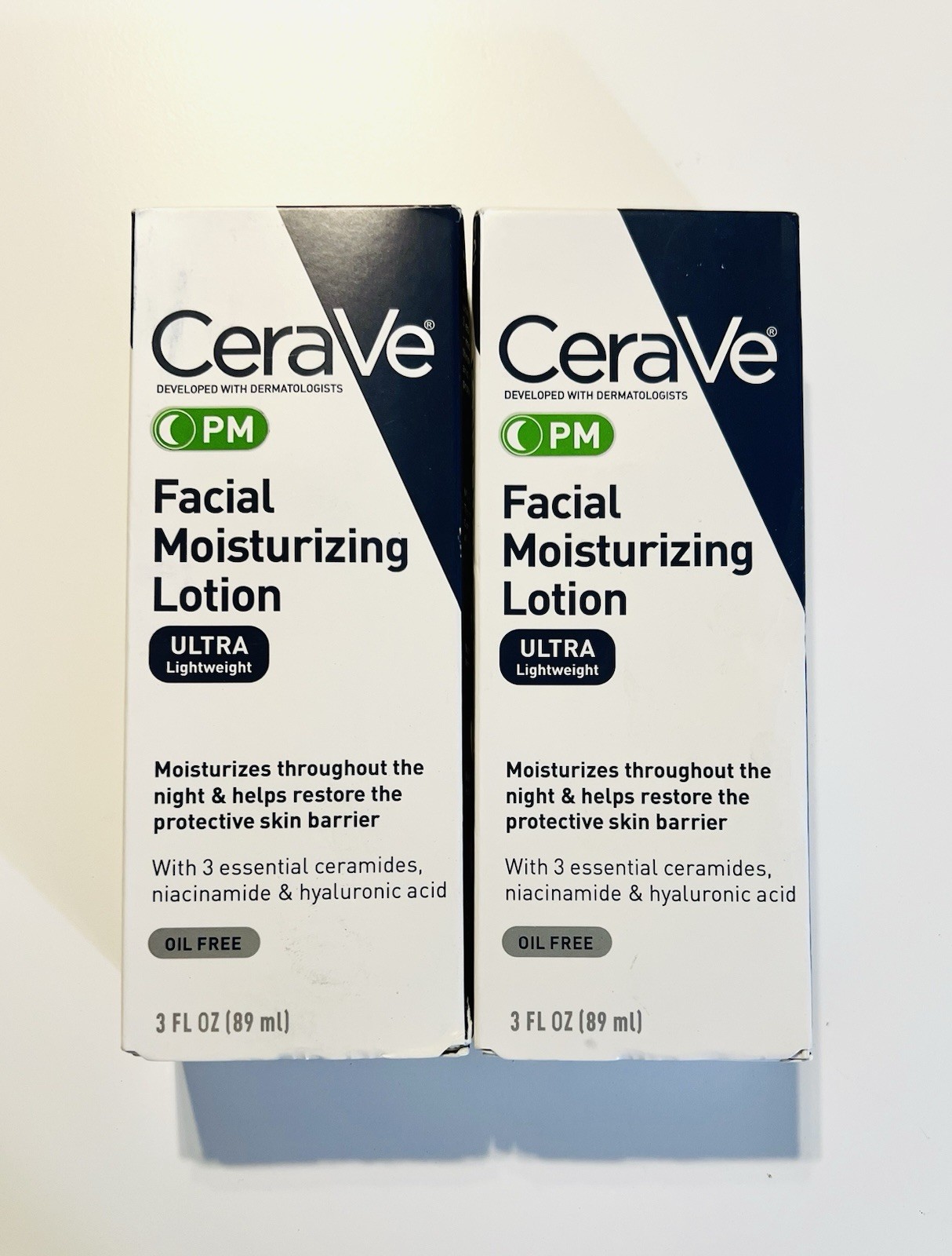 CeraVe PM Facial Moisturizing Lotion Ultra Lightweight Oil-Free 3oz – 2 PACK