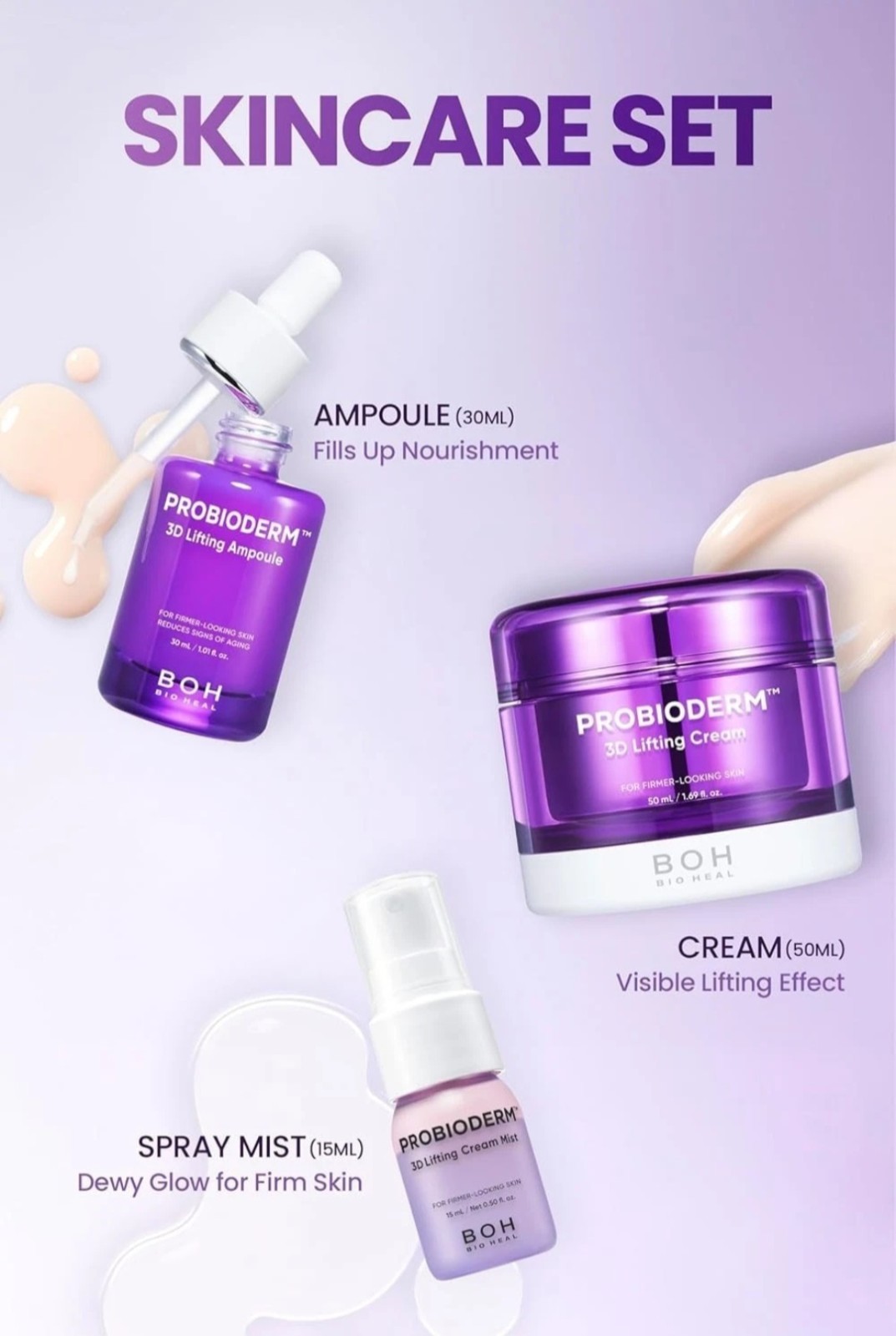 BOH Bio Heal Probioderm 3D Lifting Set-Anti-Aging Moisturizer & Serum