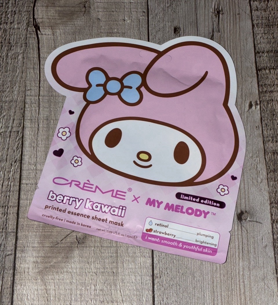 My Melody Sheet Mask Retinol Strawberry + Cosmetics Headband