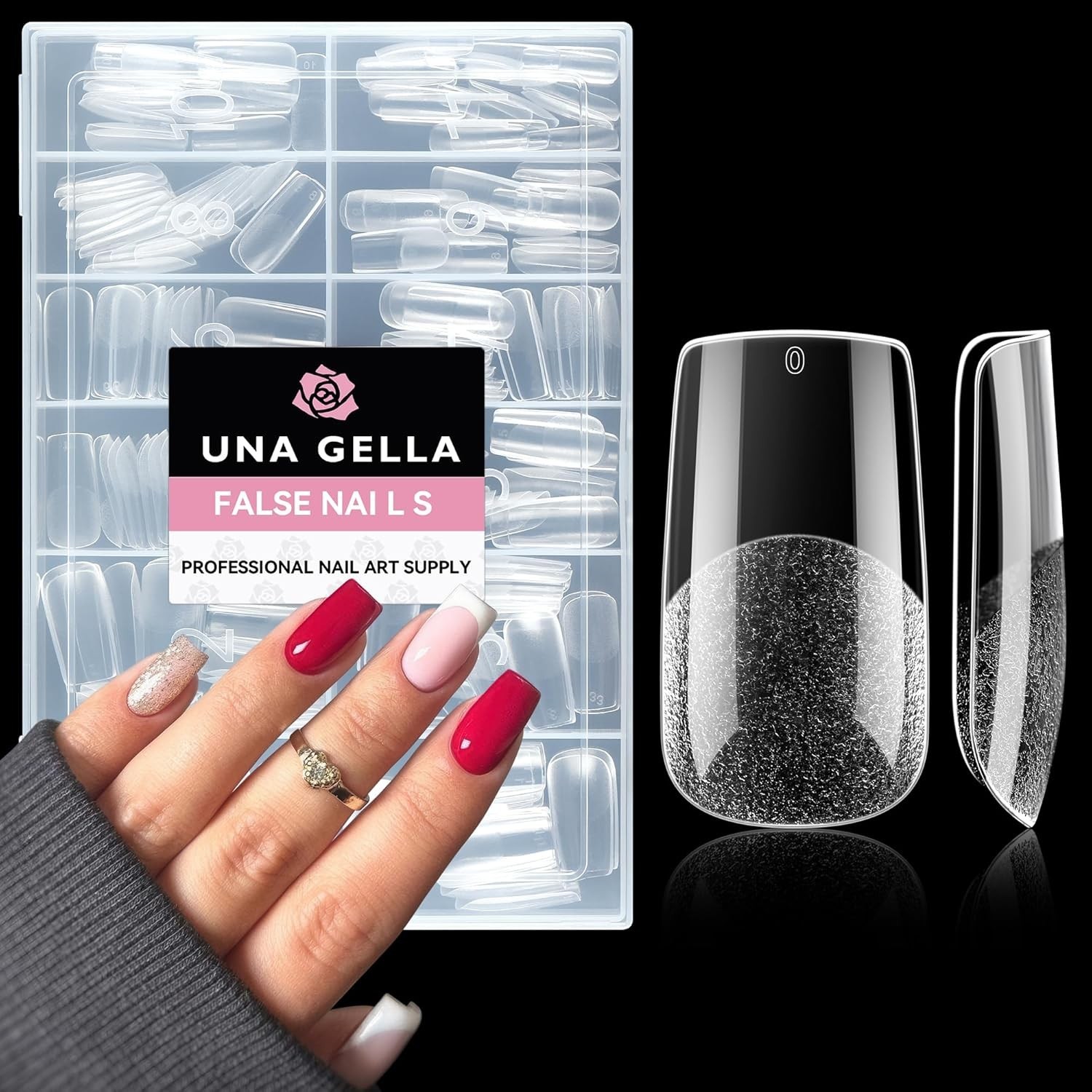 Medium Square Nail Tips: 216pcs Square Press on Nails Pre-shape Clear Nails T…