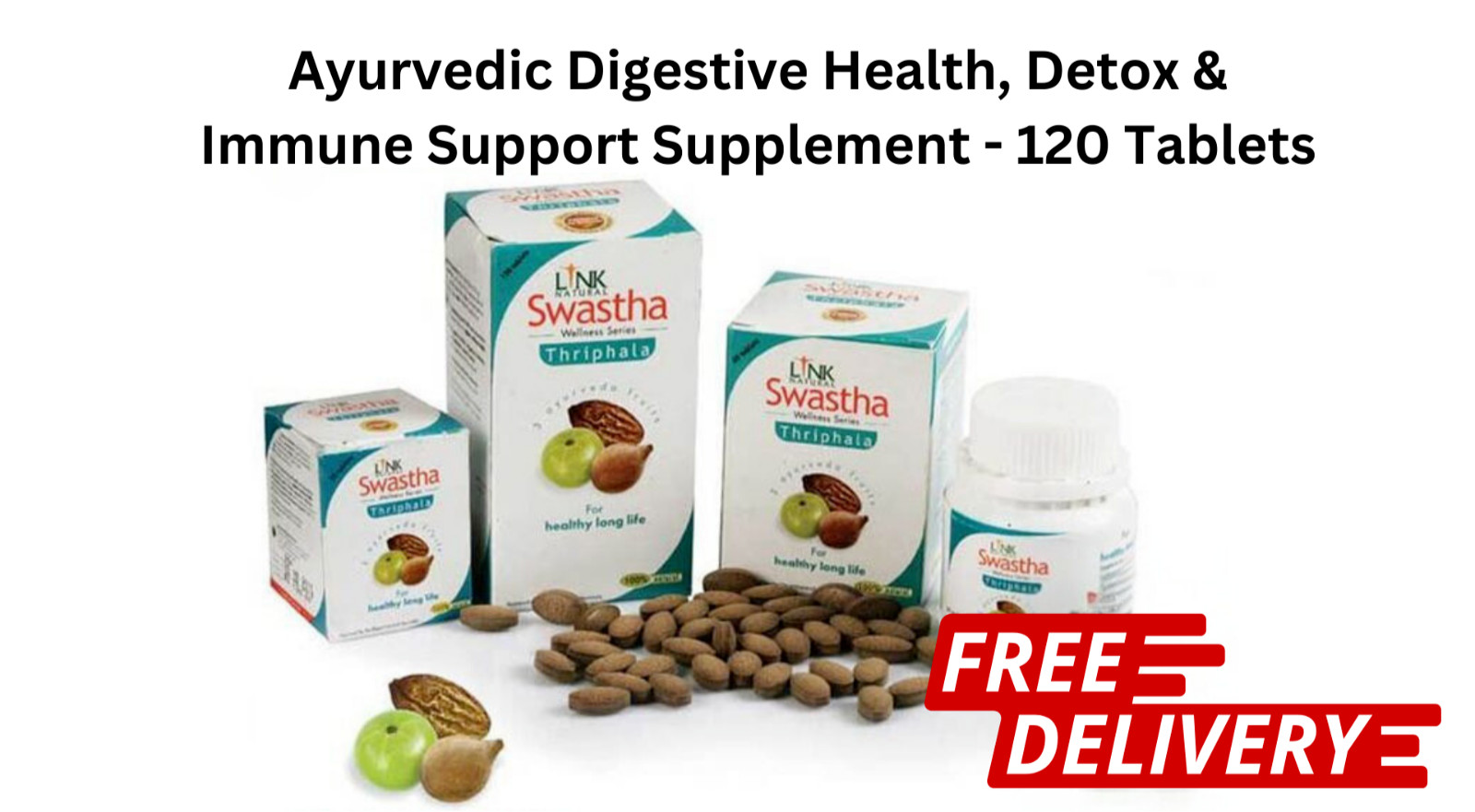 Ayurvedic Digestive Health, Detox & Immune Support Supplement – 120 Tablets
