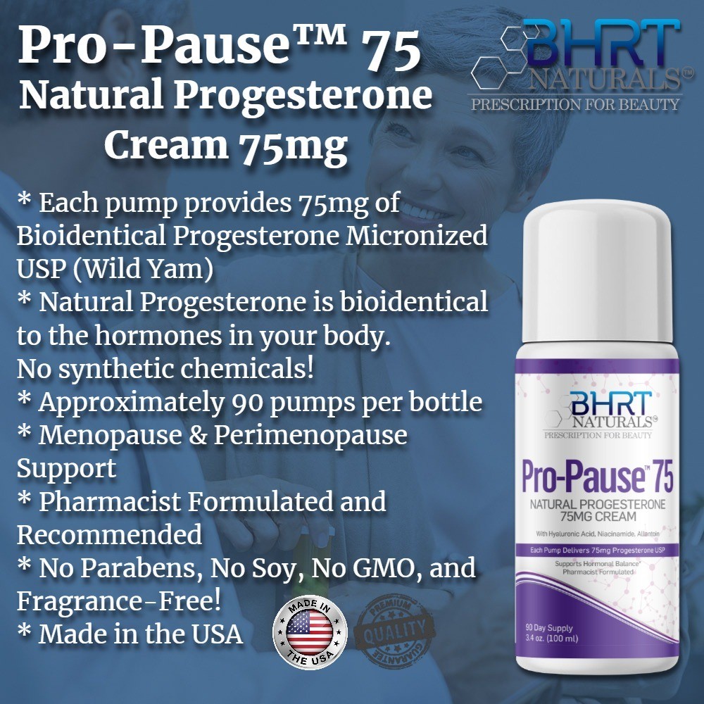Progesterone Cream 7500mg Pro-Pause™ 75 BHRT Natural Menopause Hot Flash Relief