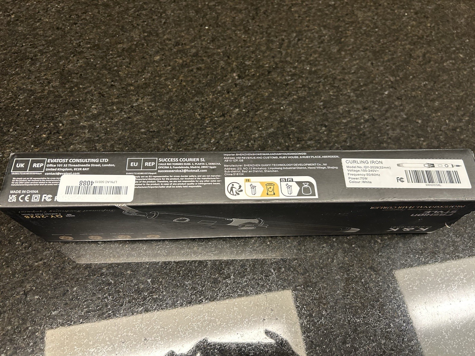 K&K Professional Hair Curling Iron 1.25 inch- Ceramic Coating QY-2033