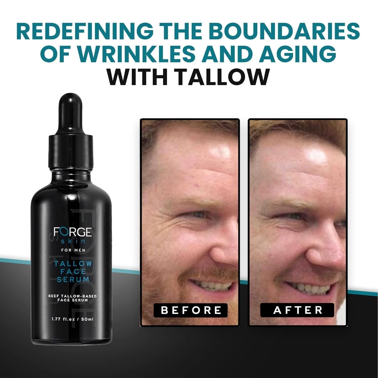 FORGE SKIN For Men Tallow Face Serum ~ Beef Tallow-Based Face Serum ~ 1.77 fl oz