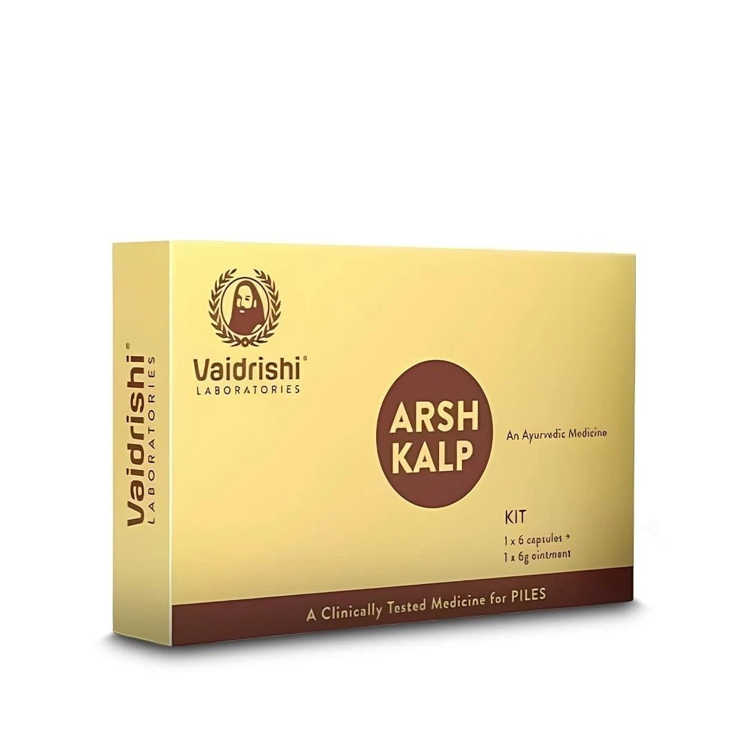 VAIDRISHI Arshkalp Kit Piles Care Capsules 6 capsules + 6 Ointment