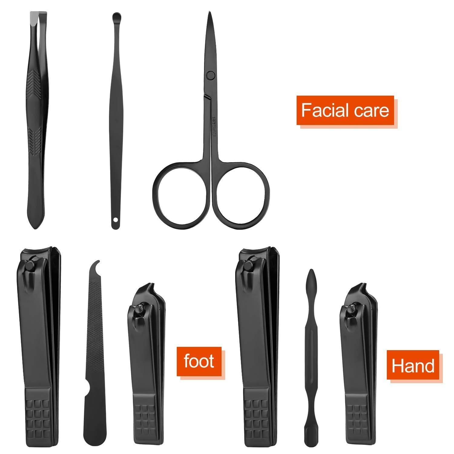 Stainless Steel Manicure Set Finger Nail Clippers Scissors Grooming Kit-7 Pcs