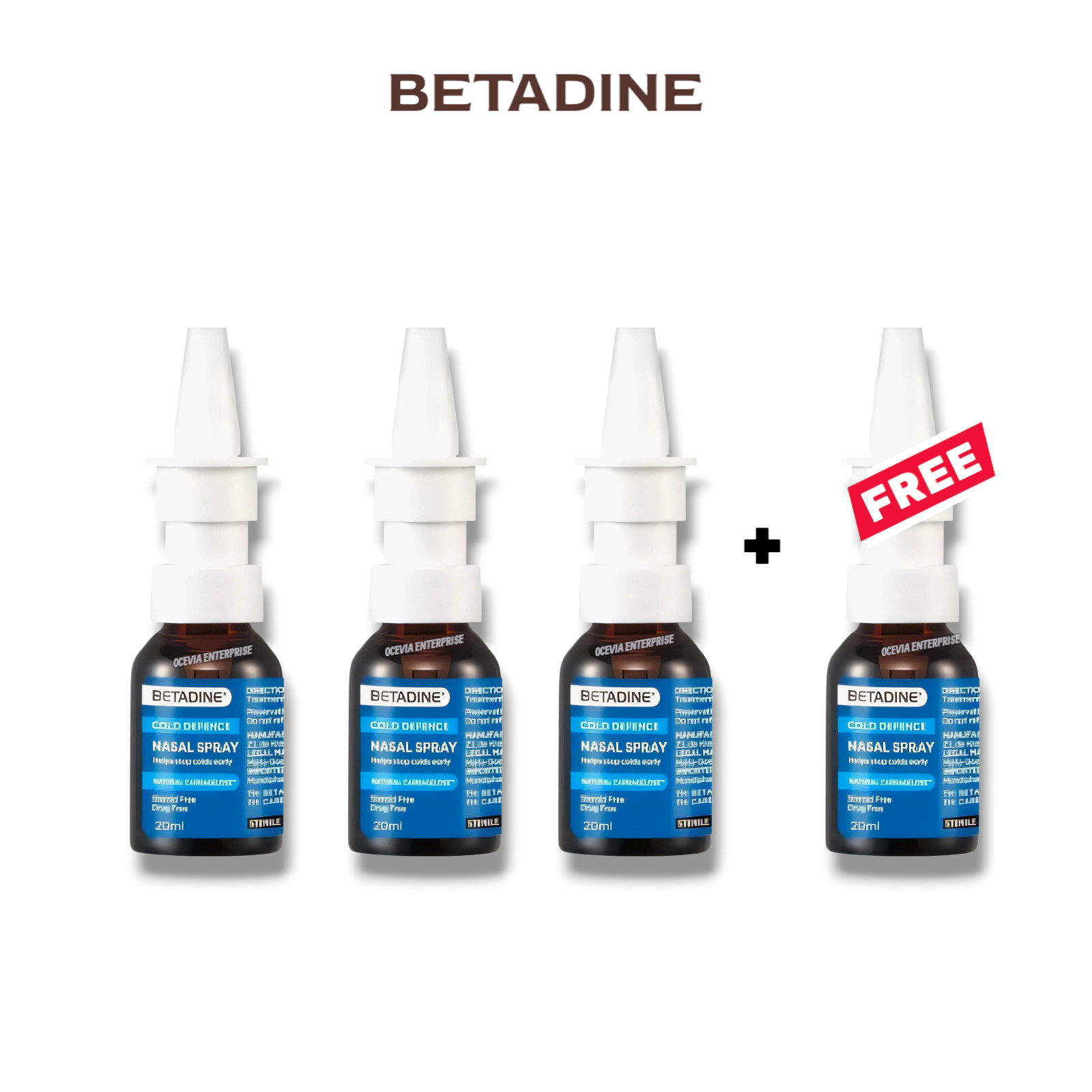 BUY 3 FREE 1 Betadine Adult Cold Defence Nasal Spray 20ml Adult Nasal Care
