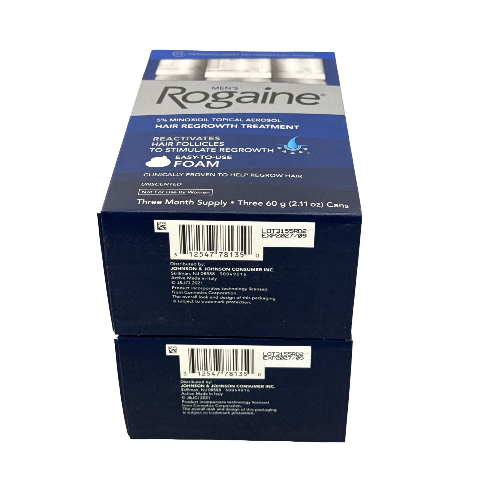 3×2.11 oz Rogaine Men’s 5% Minoxidil Foam Hair Regrowth Treatment, Exp 06/2026
