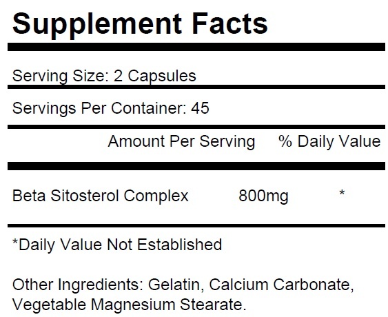 1 Beta Sitosterol 800mg Urinary Bladder Prostate Support